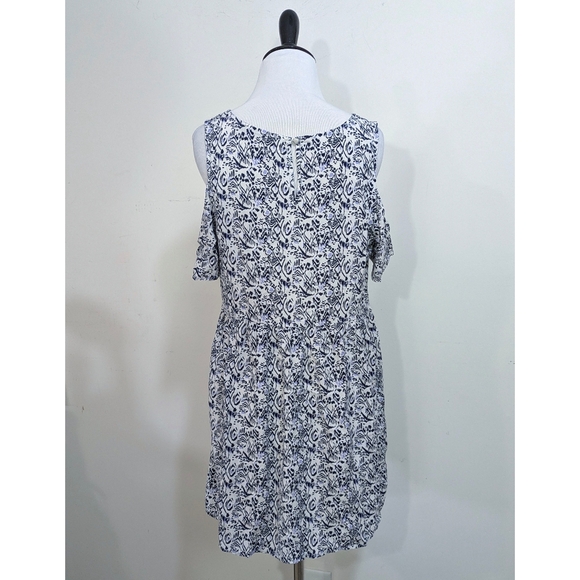 Doe & Rae Cold Shoulder Print Dress - Size Large Womens L - Picture 7 of 9